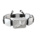 Miss You bracelet with white ceramic and sculpture finished in a Platinum effect complemented with a black coloured cord.