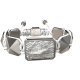 I'm Different bracelet with ceramic and sculpture finished in a Platinum effect complemented with a white coloured cord.