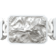 I Love Me bracelet with white ceramic and sculpture finished in a Platinum effect complemented with a white coloured cord.