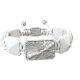Forever In My Heart bracelet with white ceramic and sculpture finished in a Platinum effect complemented with a white coloured cord.