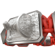 I Will Fight till the End bracelet with ceramic and sculpture finished in a Platinum effect complemented with a red coloured cord.