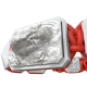 Proud Of You bracelet with white ceramic and sculpture finished in a Platinum effect complemented with a red coloured cord.