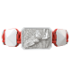 Miss You bracelet with white ceramic and sculpture finished in a Platinum effect complemented with a red coloured cord.