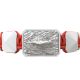 I'm Different bracelet with white ceramic and sculpture finished in a Platinum effect complemented with a red coloured cord.