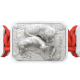 My Family First bracelet with white ceramic and sculpture finished in a Platinum effect complemented with a red coloured cord.