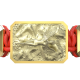 Pulsera I Love Me con cerámica y escultura acabadas en Oro Amarillo de 18k. Hilo rojo.