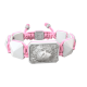 Pulsera I Love My Baby con cerámica blanca y escultura acabada en efecto Platino. Hilo rosa.