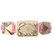 I Quit bracelet with ceramic and sculpture finished in 18k Rose Gold complemented with a pink coloured cord.