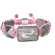 Proud Of You bracelet with ceramic and sculpture finished in a Platinum effect complemented with a pink coloured cord.