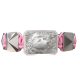 I Love My Baby bracelet with ceramic and sculpture finished in a Platinum effect complemented with a pink coloured cord.