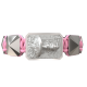 I Will Fight till the End bracelet with ceramic and sculpture finished in a Platinum effect complemented with a pink coloured cord.