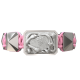 I Quit bracelet with ceramic and sculpture finished in a Platinum effect complemented with a pink coloured cord.