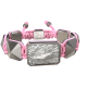 I'm Different bracelet with ceramic and sculpture finished in a Platinum effect complemented with a pink coloured cord.