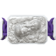 Proud Of You bracelet with white ceramic and sculpture finished in a Platinum effect complemented with a violet coloured cord.