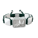 Miss You bracelet with white ceramic and sculpture finished in a Platinum effect complemented with a dark green coloured cord.
