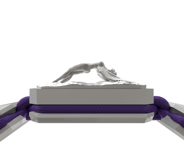 Shop I Love Me bracelet with white ceramic and sculpture finished in a Platinum effect complemented with a violet coloured cord.